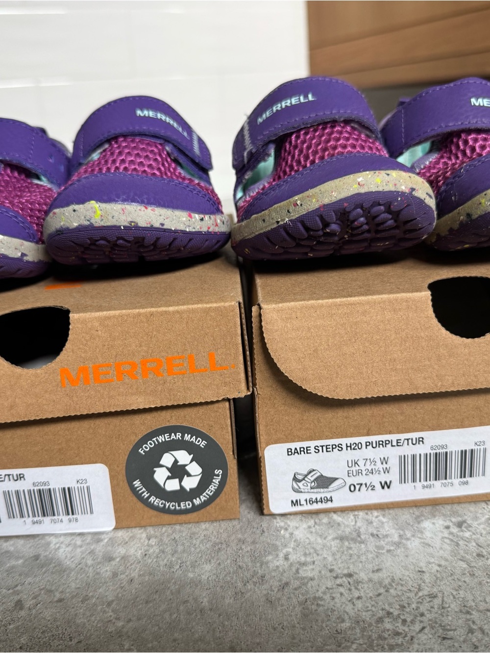 Merrell Kids Purple and Teal Bare Steps H2O Water Shoes